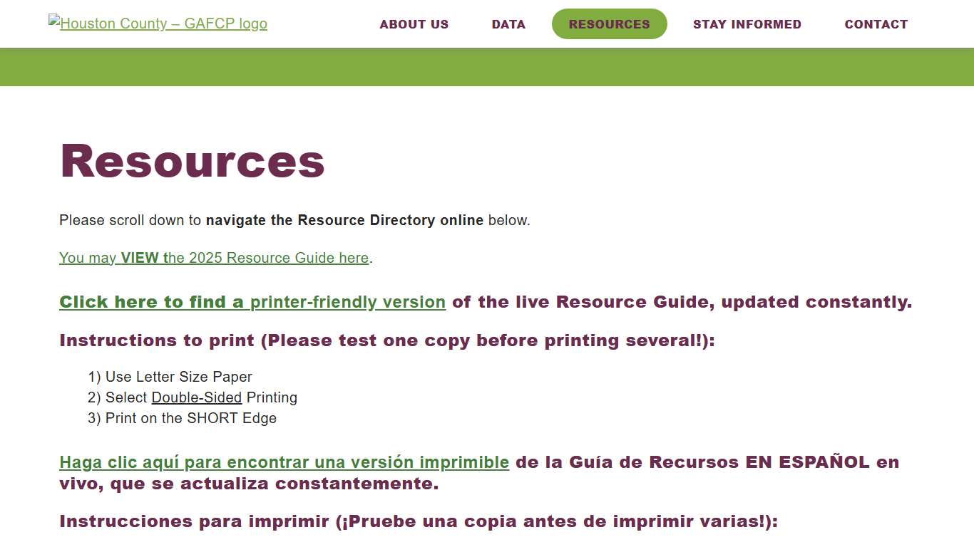 Resources Houston County – GAFCP